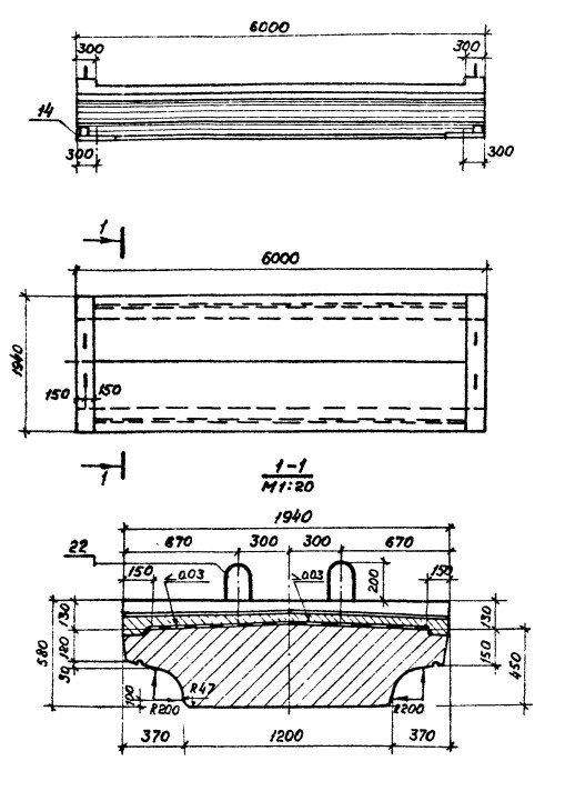 Балка ребристая БПД60-М1 Серия 3.501.1-146